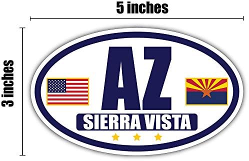 דגל אריזונה/דגל אמריקאי סגלגל 3M מדבקות מדבקות פגוש ויניל | חיל הים והזהב סיירה ויסטה, AZ מדבקה מדבקות